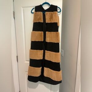 Anthropologie Tan and Black fur vest